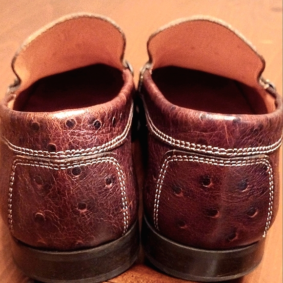 Donald J. Pliner Dacio-68 Brown Ostrich Embossed Loafers, Size 13 - Picture 7 of 10